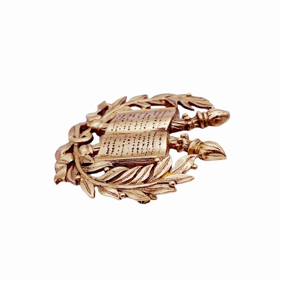 Liberty of Congress Symbol of Knowledge Brooch Pin Gold Tone Museum Reproduction - Picture 4 of 7